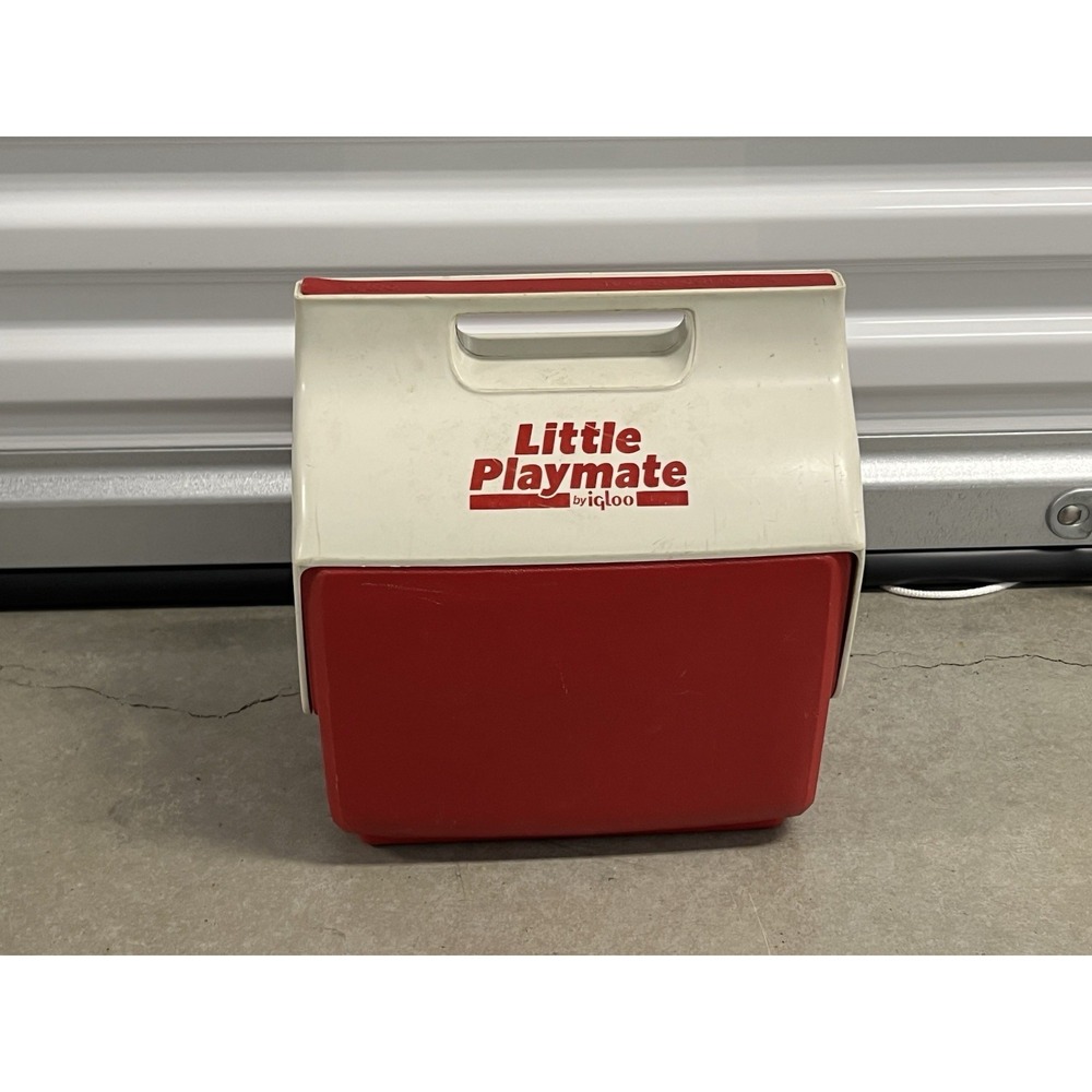 Vintage 80s‎ Little Playmate by Igloo Personal Cooler Red and White Made in USA